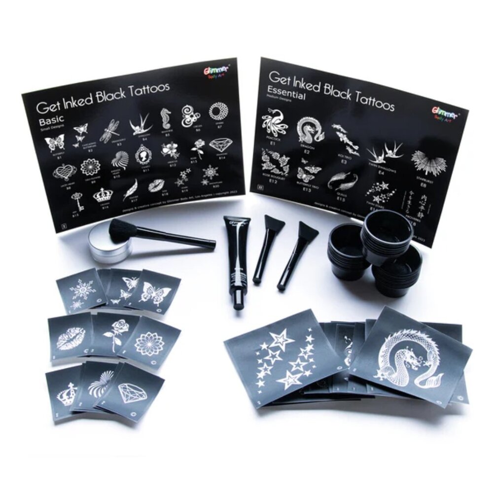 GBA Get Inked Matte-Black Temporary Tattoos Kit